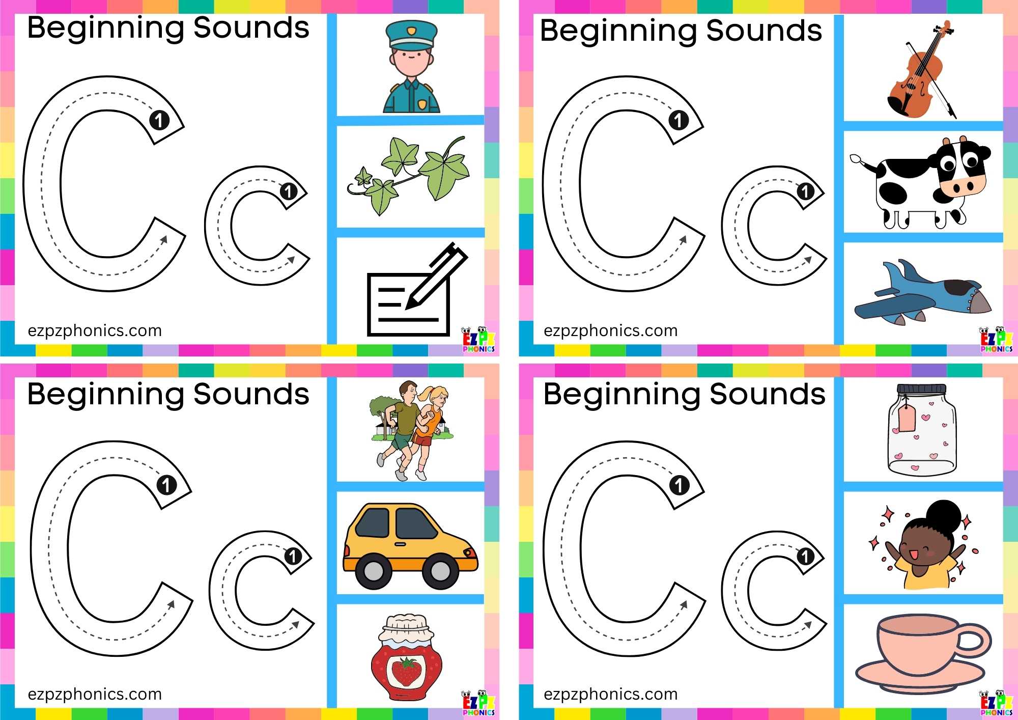 Trace The Letter C And Clip The Image Clip Card 2